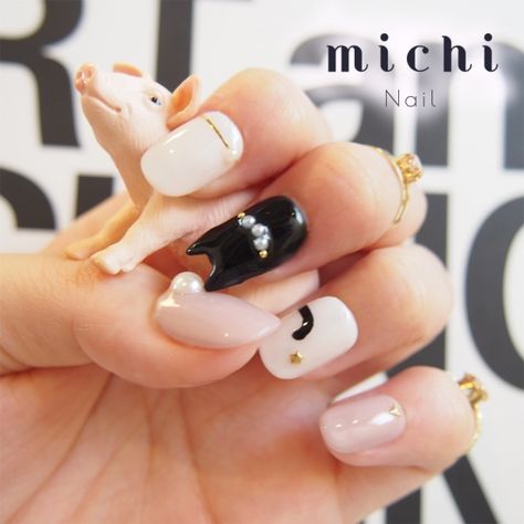 Cat Nail Cat Ear Nails, Nail White, Cat Nail, Cat Nails, Cat Ear, Nail It, Kitty Cat, White Cat, White Nails