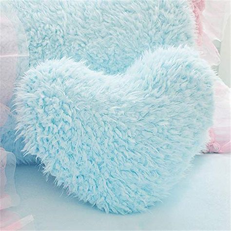 Fluffy Throw Pillows, Bamboo Pillow, Throw Pillow Inserts, Heart Pillow, Cute Pillows, Decorative Design, Soft Pillows, Pillow Gift, Blue Heart