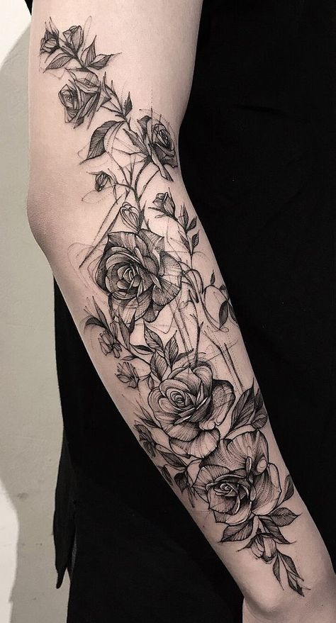 Tattoo, flower tattoo, unique tattoo, tattoo design Thorn Arm Tattoo, Abstract Flower Tattoos, Thorn Tattoo, Shape Tattoo, Muster Tattoos, Unique Tattoo, Design Flower, Hand Tattoo, 문신 디자인