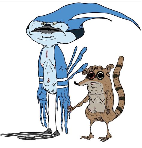 Meat Drawing, Rigby Regular Show, Mordecai And Rigby, Meat Art, Arte Alien, Regular Show, Instagram Funny Videos, The Amazing World Of Gumball, Very Funny Pictures