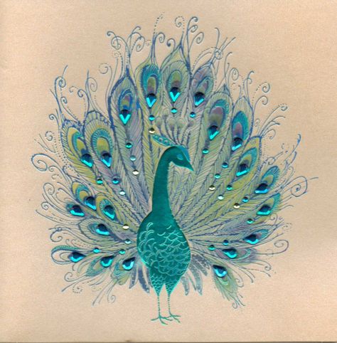 peacock card Would like these puppies!!! Peacock Art And Craft, Peacocks Drawings, Merak Art, Paintings Of Peacocks, Peacock Art Drawing, Fun Acrylic Painting Ideas, Peacock Art Painting, Nail Ideas Unique, Unicorn Acrylic Painting