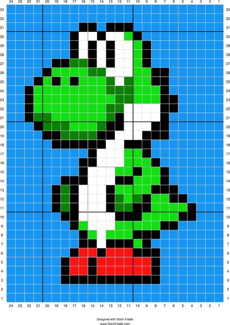 Stitch Fiddle Crochet Pattern, Yoshi Perler Bead Patterns, Yoshi Cross Stitch, Pixel Art For Kids, Pixel Art Mario Bros, Super Mario Cross Stitch, Super Mario Pixel Art, Mario Cross Stitch, Pixel Art Mario