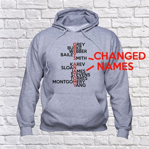 Personalized Greys Anatomy sweatshirt/ Greys anatomy Characters hoodie/ Custom pullover/ Grey/ Burke Greys Anatomy Sweatshirt, Grays Anatomy Tv, Greys Anatomy Characters, Character Names, Grey's Anatomy, Greys Anatomy, Grey Hoodie, Grey Sweatshirt, Anatomy