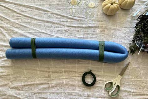 Pool Noodle Decor, Winter Front Porch Decor, Gorgeous Apartment, Pool Noodle, Led Tea Lights, Diy Pool, Pool Noodles, Holiday Centerpieces, Floral Foam