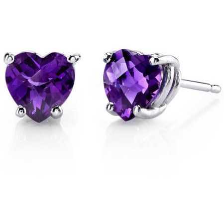 Beautiful Bangles, Blue Sapphire Studs, Ruby Earrings Studs, Gold Heart Earring, Amethyst Heart, Amethyst Studs, Sapphire Earrings Studs, White Gold Earrings Studs, White Gold Studs