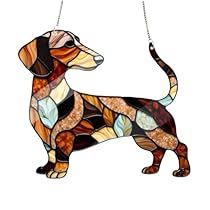 Dachshund Ornament, Artsy Room Decor, Trippy Room Decor, Witch Room Decor, Goth Room Decor, Alternative Decor, Glass Suncatchers, Indoor Window, Vintage Room Decor