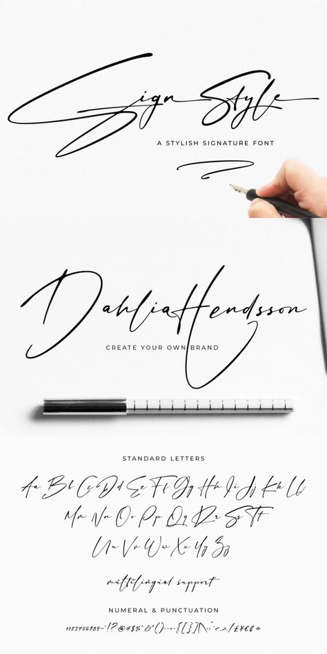 Sign Style Signature Font Calligraphy Fonts Alphabet, Tattoo Fonts Cursive, Signature Logo Design, Stylish Alphabets, Handwriting Alphabet, Tattoo Lettering Fonts, Hand Lettering Art, Hand Lettering Fonts, Hand Lettering Alphabet