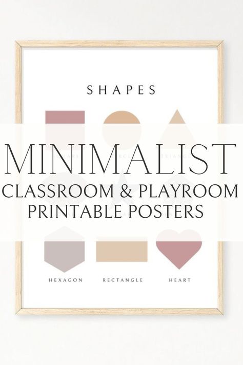 Minimalist classroom and playroom printable poster designs. Learn your shapes poster. Playroom Educational Decor, Diy Alphabet Poster, Printable Playroom Art Free, Free Printable Homeschool Posters, Homeschool Room Wall Ideas, Montessori Poster Free Printable, Modern Playroom Wall Decor, Playroom Printables Free Wall Art, Free Printable Educational Wall Art