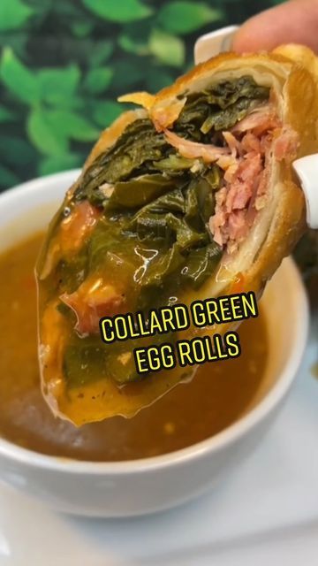 Collard Green Egg Rolls, Egg Roll Dipping Sauce, Veggie Egg Rolls, Egg Roll Wraps, Healthy Ramen, Collard Greens Recipe, Collard Green, Chicken Egg Rolls, Egg Roll Recipes