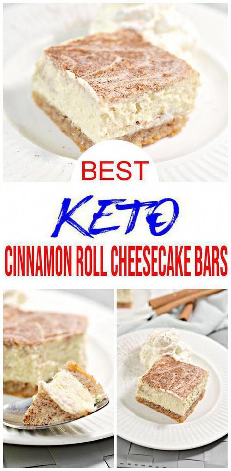 Easy Low Carb Desserts 3 Ingredients, Keto No Bake Desserts, Cinnamon Roll Cheesecake Bars, Cheesecake Treats, Cheesecake Cinnamon, Keto Cinnamon Roll, Roll Cheesecake, Fridge Food, Desserts Homemade