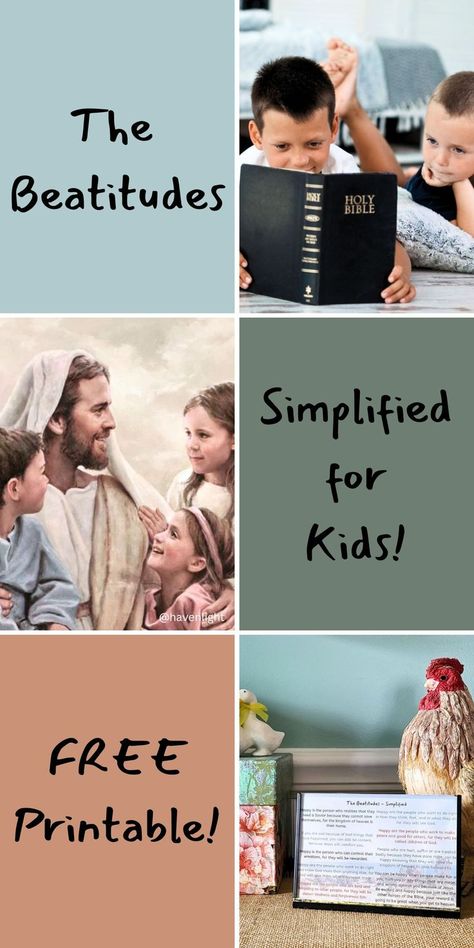 lesson for teaching your kids about the beatitudes in simplified words with an included free printable Beatitudes Bible Journaling, Beatitudes For Kids Free Printable, Sermon On The Mount Craft For Kids, Beattitudes Lesson For Kids, The Beatitudes For Kids, Beatitudes Printable, Beattitudes For Kids, Beatitudes For Kids, Jesus 2024