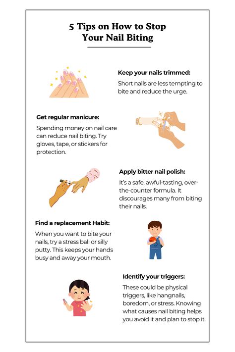 How to Stop Biting Your Nails: 5 Killer Tips Tips To Stop Biting Nails, How To Stop Nail Biting, Stop Picking Nails, How To Stop Biting Nails, Stop Biting Your Nails, Stop Nail Biting, Regular Manicure, Biting Nails, Habit 5