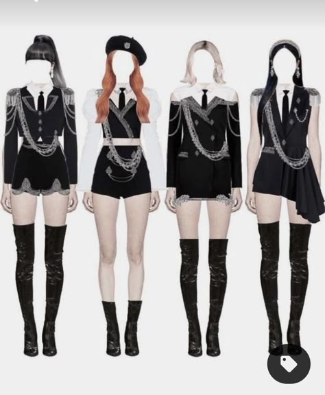 You As Kpop Idol Outfit, Stage Outfits Pants, Kpop Stage Outfits 4 Members, Kpop Outfits Stage 4 Members, Outfit Performance Kpop, Kpop Outfits 4 Members, 4 Member Girl Group Outfits, Kpop Costume, Kpop Clothes