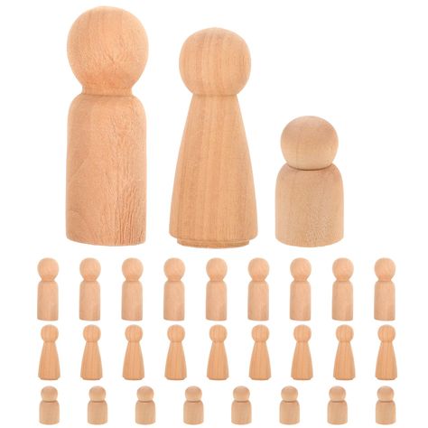 PRICES MAY VARY. Wooden peg people can be used for a variety of projects and games This device will provide hours of imaginative and creative games, while encouraging your children to learn more skills Let the whole family, school or community use these wooden dolls In addition, it can be the decoration for a wedding, such as a cake topper Made of solid hardwood and are finely sanded smooth and ready to be finished Description  This is a package of 30pcs DIY painted dolls, which are made of soli Wooden Peg People, Painted Dolls, Wooden People, Wooden Peg Dolls, Shapes For Kids, Peg People, Creative Games, Wedding Cake Decorations, Doll Painting