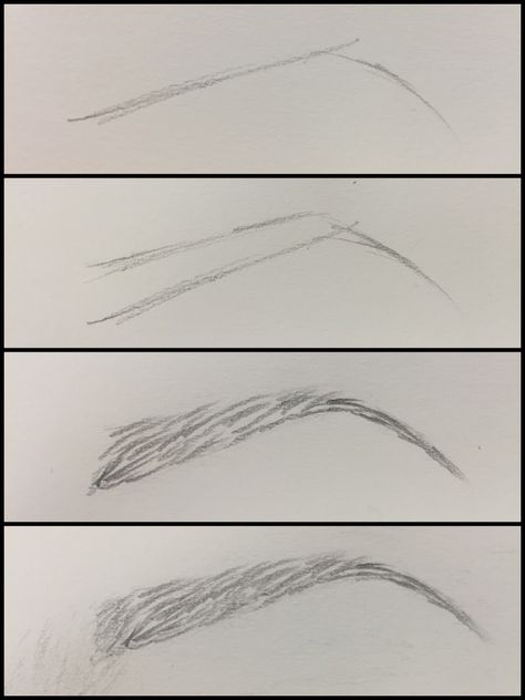 Eyebrow Step By Step Drawing, Brows Tutorial Drawing, How To Draw An Eyebrow Step By Step, Step By Step Eyes Drawing, Easy Way To Draw Eyebrows, Drawing Eyebrows Anime, Eyebrow Drawing Tutorial Step By Step, Simple Eyebrow Drawing, How I Draw Eyebrows