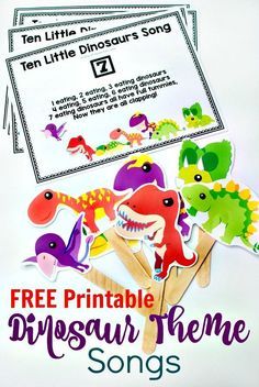 Gross Motor 10 Little Dinosaurs Song with FREE Printable -Get the kiddies moving with this fun circle time song for preschoolers. Perfect for any dinosaur theme. Also a fun counting song. Includes a free printable. Song For Preschoolers, Dinosaur Songs, Dinosaur Lesson, Dinosaur Classroom, Dinosaur Theme Preschool, Dinosaur Activities Preschool, Dinosaurs Preschool, Circle Time Activities, Preschool Circle Time