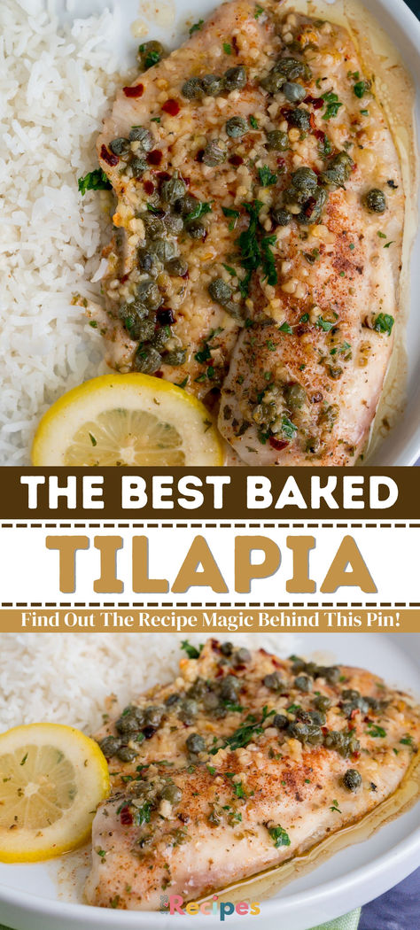 Fresh, light, and easy Garlic Butter Oven Baked Tilapia Recipe is a 20-minute entree with a 5-minute prep time. Butter Garlic Tilapia, Bake Tilapia Recipes Oven, How To Cook Tilapia In The Oven, Bake Tilapia Oven, Talapia Ideas Meals, Talapia Ideas Baked, Frozen Tilapia Recipes, Baked Tilapia Recipes Oven, Recipes For Tilapia