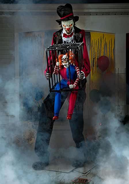 Amazon.com: scary clown Skeleton Clown Halloween Decorations, Creepy Carnival Costumes, Circus Halloween Decorations, Carn Evil, Scary Halloween Yard, Clowns Halloween Decorations, Horror Decorations, Evil Creatures, Halloween Props Scary