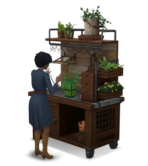 EL Gardening Table as Flower Arrangement Table + Water Collector by Around the Sims 4 [#ts4_bb_skill] [#ts4_bb_eco] [#ts4_eco_lifestyle] [#ts4_bacc_dragon] [#ts4_bacc_human]