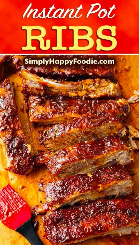 Instapot Ribs, Instant Pot Baby Back Ribs, Pressure Cooker Ribs, Instant Pot Ribs Recipe, Instant Pot Ribs, Simply Happy Foodie, Dinner 2023, Ww Dinner, Ms Recipes