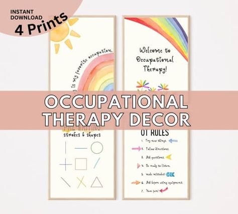 Occupational therapy decor | TPT School Occupational Therapy Room, Occupational Therapy Classroom Decor, Occupational Therapy Room Decor, Occupational Therapy Posters, Occupational Therapy Room, Therapy Room Decor, Therapy Wall Art, Therapy Decor, Therapy Room