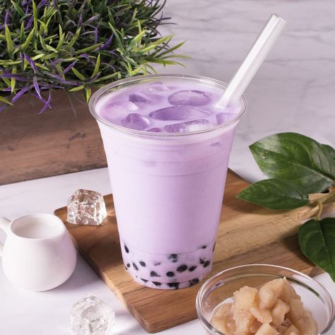 Taro Smoothie, Taro Powder, Green Juice Powder, Taro Bubble Tea, Boba Bubble Tea, Non Dairy Creamer, Blended Drinks, How To Make Smoothies, Tea Store