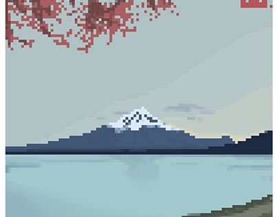 Pixel Japan, Japan Pixel, Japan Pixel Art, Samurai Games, Pixel Art Landscape, Monte Fuji, Pixel Art Background, Easy Pixel Art, Mount Fuji