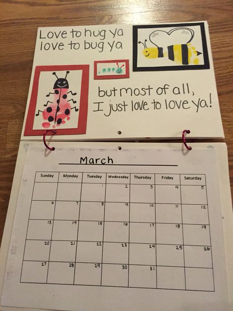 March calendar page Footprint Calendar Ideas, Hand And Footprint Calendar, 12 Month Handprint Calendar, Handprint Calander, Handprint Calendar Preschool 2025, My Handprint Calendar, Handprint Calendar, Infant Classroom, Calendar Craft