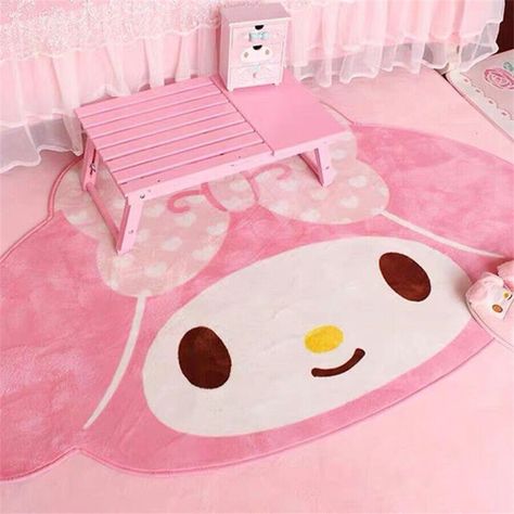 Fur Rug Living Room, Fur Rugs, Living Room Floor, Carpet Padding, Kawaii Room, Plush Rug, Kawaii Design, Pink Room, Living Room Flooring