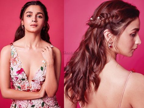 9 Hairstyles By Alia Bhatt That You Can Recreate This Wedding Season Crown Braid Hair, Alia Bhatt Hairstyles, Lehenga Hairstyles, Hairstyles For Gowns, Engagement Hairstyles, Easy Hairdos, Open Hairstyles, Long Hair Wedding Styles, A Haircut