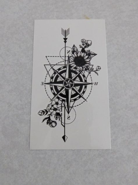 Infected Tattoo, Tattoo Sunflower, Garter Tattoo, Compass Art, Arrow Tattoo Design, Tattoos Temporary, Ankle Bracelet Tattoo, Compass Tattoo Design, Special Tattoos