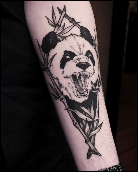 Panda Tattoo Men, Tattoo Panda, Dragon Tattoos For Men, Brother Tattoos, Nature Tattoo Sleeve, Spirit Tattoo, Panda Tattoo, Full Sleeve Tattoo Design, Ghost Tattoo