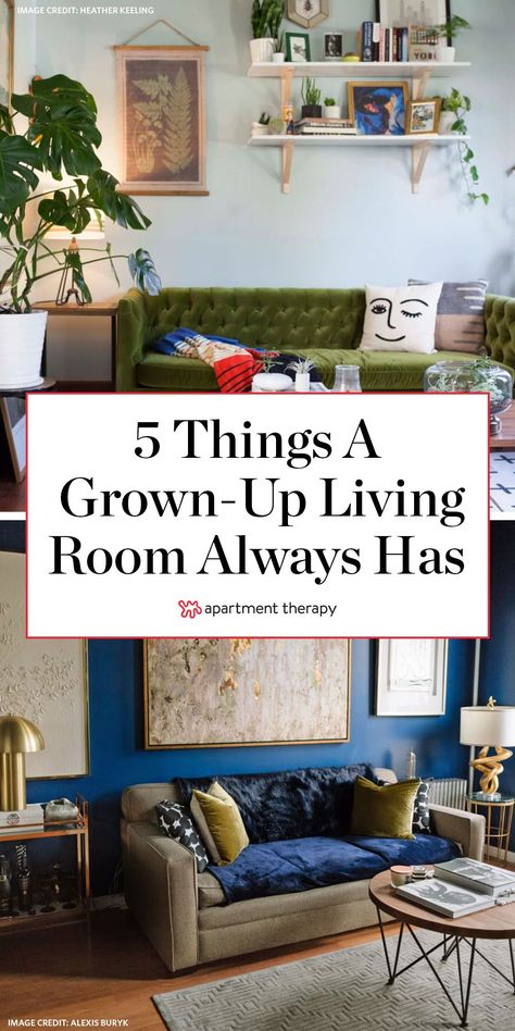 Here are five things a "grown-up" living room always has, according to home experts. #livingroomdecor #livingroomideas #adulting #adultlivingroom #livingroomtrends Classy Living Room Ideas, Decorations Drawing, 2023 Home Interior, Modern Living Room Design Ideas, Room Makeover Ideas, Small Living Room Layout, Small Lounge, Classy Living Room, Loveseat Living Room