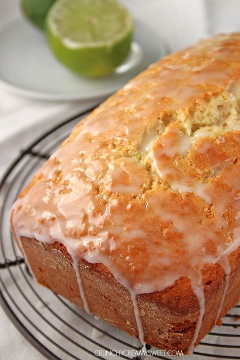 Coconut Lime Loaf Cake - incredibly easy loaf cake with the best crumb ever! You will love the coconut and lime flavors together! #recipe #bread crunchycreamysweet.com Lime Loaf Cake, Easy Loaf Cake, Lime Loaf, Recipe Bread, Cake Loaf, Loaf Cakes, Lime Cake, Recipes Bread, Cake Easy