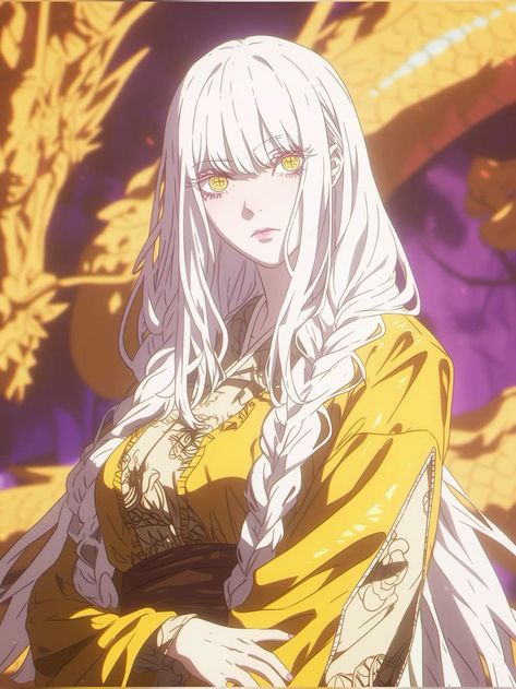 White Hair Yellow Eyes, Chainsaw Man Oc, Hair Yellow, Android Art, Pelo Anime, Samurai Art, Anime Monochrome, Yellow Eyes, Anime Oc