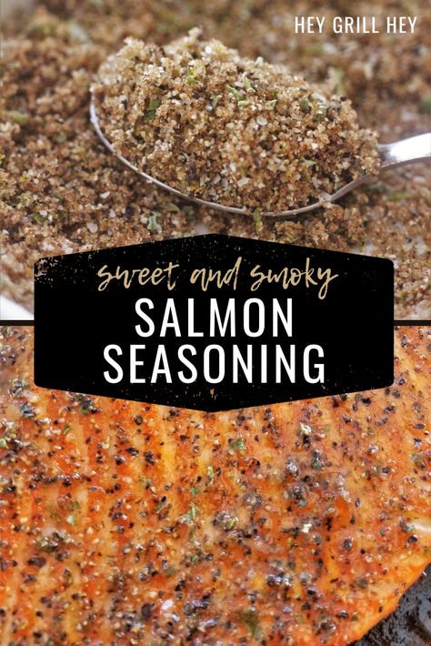 Salmon Dry Rub Recipe, How To Season Salmon, Salmon Rub Recipe, Grilled Salmon Seasoning, Smoky Salmon, Salmon Rub, Fish Seasoning, Hey Grill Hey, Homemade Dry Mixes