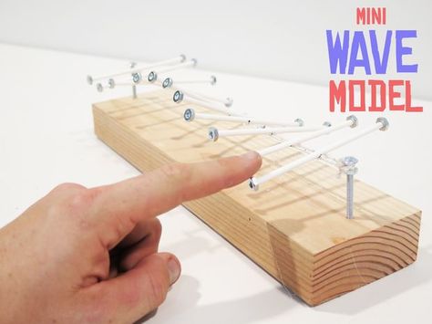 Only takes a few minutes to set up. Teach kids about waves and motion. #STEM Physics Tricks, Physics Projects, Steam Projects, Diy Science, Small But Mighty, Stem Projects, Middle School Science, Teach Kids, Physical Science