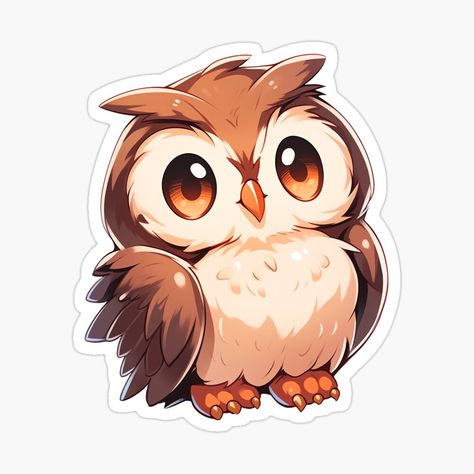 Cute Kawaii Anime Owl by CozyKawaiiArt | Redbubble Owl Cute Drawing, Owl Anime, Cute Owl Illustration, Chibi Owl, Cute Owl Art, Cute Owl Drawing, Cute Owl Cartoon, Kawaii Monster, Owl Cute