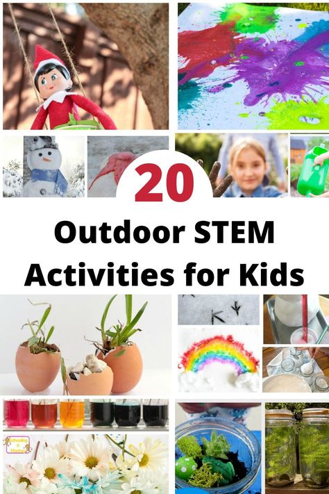 Outdoor STEM activities are a great way to get the kids outside and moving. Combine that with learning, and it’s the perfect option for burning off energy while working their minds. Outdoor Stem Activities For Kids, Survival Stem Activities, Outdoor Stem Activities Middle School, Gardening Stem Activities, Science Camp Activities, Wind Power Stem Activity, Stem Projects Elementary, Elementary Science Experiments, Winter Stem Activities