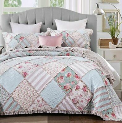 (eBay) Classic Quilts Country Charm Coverlet Set Ruffle Bedspread, Ruffle Quilt, Patchwork Bedspread, King Single Bed, Chic Bedding, Classic Quilts, Shabby Chic Bedding, Floral Patches, Coverlet Bedding