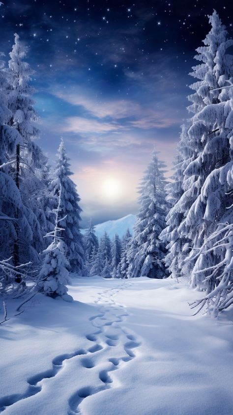 Snowy Background Aesthetic, Winter Snow Scenes, Cowgirl Christmas, Winter Christmas Scenes, Beautiful Christmas Scenes, Winter Landscapes, Dream Pictures, Snow Forest, Heaven Art