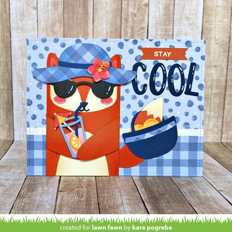 Woodland Critters, Lawn Fawn Cards, Blue Fruits, Scrapbooking Photo, Die Cut Cards, Summer Gifts, Lawn Fawn, Summer Gift, Summer Adventures