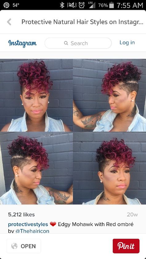 Weave Hairstyles With Shaved Sides, Hairstyles With Shaved Sides, Short Hair Mohawk, Curly Mohawk Hairstyles, Black Hair Short Cuts, Shaved Side Hairstyles, Shaved Hair Designs, Tapered Natural Hair, Tapered Hair