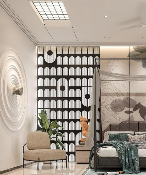 Modern Jali Design, Partition Wall Bedroom, Partition Ideas For Living Room, Bedroom Partition Wall, Partition Design Living Rooms, Living Partition, Bedroom Partition, Office Partitions Wall, Modern Partition Walls