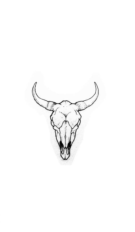 Simple Bull Tattoo Design, Bull Skull Design, Taurus Skull Tattoo, Bull Skull Drawing, Bull Head Tattoo, Cow Skull Tattoo, Flowers Tattoo Ideas, Tattoo Under Breast, Cow Skull Tattoos