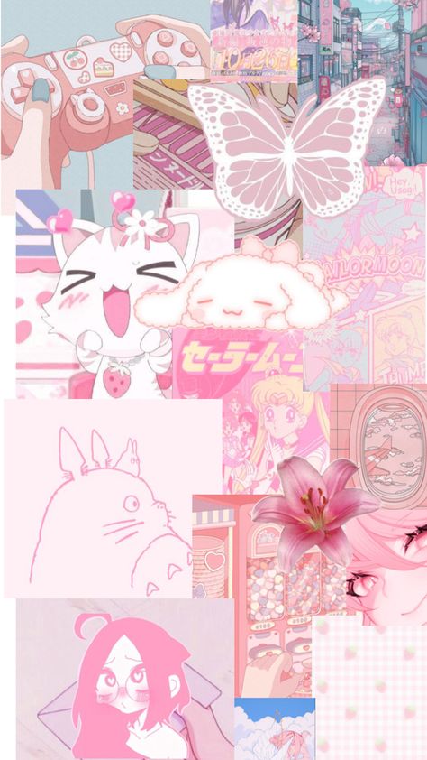 Cute Pink Anime Wallpaper, Pink Anime Aesthetic Wallpaper, Pink Anime Wallpaper, Cute Pink Anime, Shoujo Girl, Pink Anime, Pink Wallpaper Girly, Cute Pastel Wallpaper, Pastel Pink Aesthetic