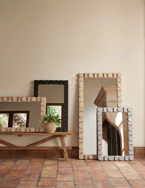 Unusual Mirrors, Wooden Wall Mirror, Mirror Home Decor, Frame Home Decor, Mirror Makeover, Modern Mirrors, Wooden Mirror Frame, Art Mirror, Unique Mirrors