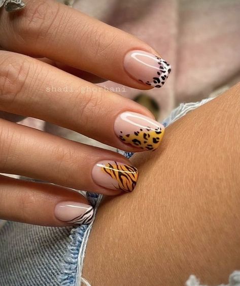 Wild One Nail Design, Wild One Birthday Nails, Modern Nails Short, Zoo Nail Art, Safari Inspired Nails, Wild One Nails, Safari Nail Ideas, Safari Manicure, Safari Themed Nails