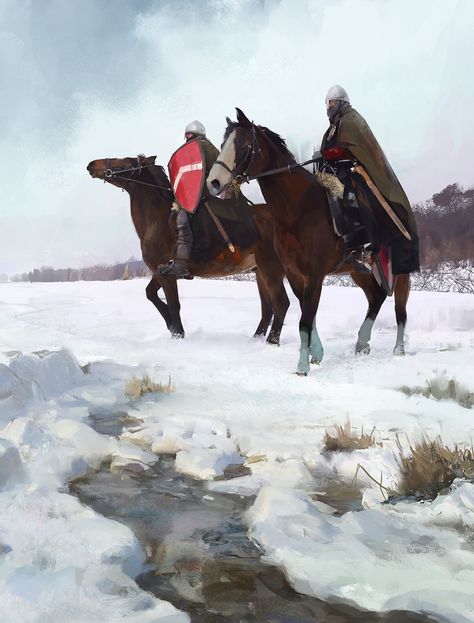 ArtStation - Personal work: Two Knights, Steve Jung Jakub Rozalski, Two Knights, Ww1 Art, Medieval History, Skyfall, Historical Art, Medieval Art, Dark Ages, Fantasy Inspiration