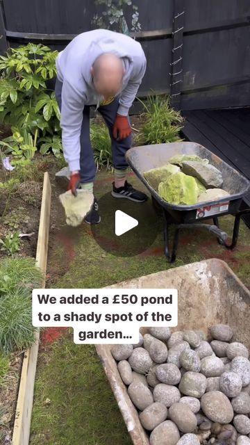 S O P H I E V A L E N T I N E on Instagram: "The £50 pond we added… We had a shady corner of the garden which needed a little something and so we decided to add a pond. Have YOU got a pond? It was our lucky day when we spotted a local skip full of rocks and pebbles where someone had just got rid of a pond! Remember to check Facebook marketplace! Ben dug a few different levels and included a slope in the hole so that wildlife could easily get in and out . Who knew that the sloped “beach” area would also become a daily bird bath. We lined the pond and then added plenty of oxygenating plants to help keep the water clear. Within weeks we spotted frogs and newts in the pond and it made it all worth it! A pond doesn’t need a pump or filter but this year we decided to add one because we w Corner Pond Ideas, Pond Landscaping Ideas Large, Diy Frog Pond, Small Garden Pond, Garden Pond Ideas, Small Pond Ideas, Above Ground Pond, Wildlife Pond, Ponds For Small Gardens